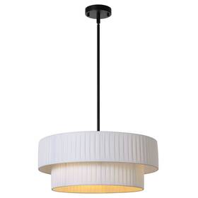 Lamqee 749674197516 Modern 3-light Drum Chandelier Fabric Shade Ceiling Hanging