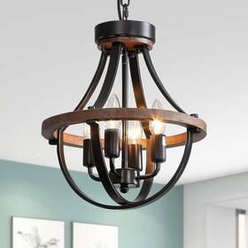Lanpesting 717979123233 Farmhouse Chandelier Modern Hanging Pendant Lighting 4-light Rustic Ceiling Ligh