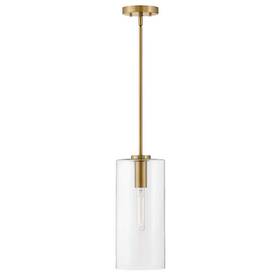 83377lcb Lark Lane Lacquered Brass Clear Glass Cylindrical Pendant Light