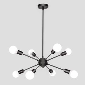 Lasenchoo 718245142309 Black Sputnik Chandeliers 8 Lights Light Fixtures Ceiling Hanging M