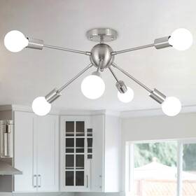 Lasenchoo 718245142330 6 Lights Sputnik Chandeliers Modern Semi Flush Mount Ceiling Light Fixture M