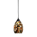 Ldl-60018-1 Rust Trego Stone Multi-colored Landmark Pendant Dark 1-light