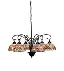 18715 Leaf Meyda Lt Turning Chandelier Tiffany 31 Stained Glass 6 "
