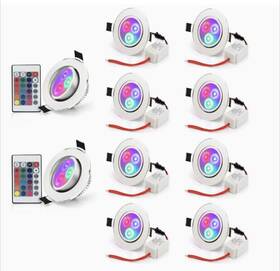 Th0043 Led 10 Pack Of Color Changing Recessed Lighting 3w Rgb Downlight Ceiling Lights