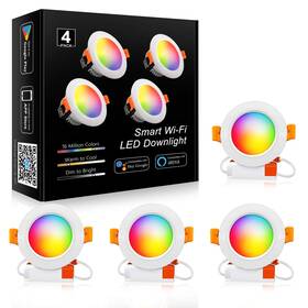 Ledlampsworld 613965276986 3 Inch Smart Recessed Lighting 110v 5w Wifi Rgbcw 2700k-6000k Dimmable Color