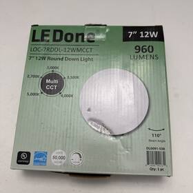 Loc-7rddl-12wmcct Ledone Le Done Dl0091-538 White 7-in 960 -lumens Switchable Round Dimmable Led Canless