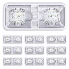 Leisure Led 630991280084 10 Pack Rv Ceiling Double Dome Light Fixture With On/off Switch Interior