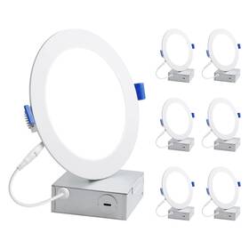 Lepro 894495036769 6 Pack Inch Led Recessed Ceiling Light With Junction Box 5000 Kelvin Dayli