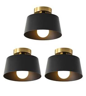 B0b87wln5h Lhlyclx Ceiling Light Fixture Hallway With Gold Plate Matte Black Shade