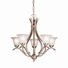 2020ni Light Glass Kichler Dover Chandelier Nickel Lighting Brushed 300w 5