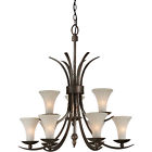 2385-09 Light Chan 29wx30h 9 Lighting Forte Bronze Classic Antique Traditional