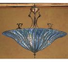 30993 Light Meyda " Leaf Lamp Lotus Ceiling Hanging Blue Fixture 24 Pendant