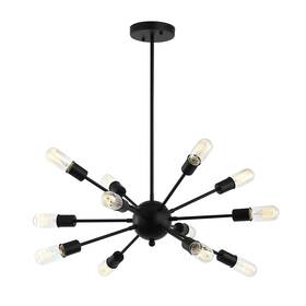 Ls-c172-blk Light Society Meridia Sputnik 12-light Chandelier Pendant Matte Black Mid C