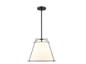 Ls-c554-blk Light Society Lise 15 Inch 1-light Black Chandelier With Fabric Shade