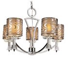 70115 Light Trans Lighting Chandelier Chrome Pc Retro Globe