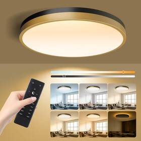 Lxd01-l13hn-bg Lightania 13 Inch Flush Mount Ceiling Light With Remote Control And Night