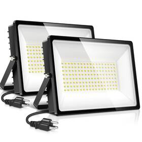 100w Lightasea 755329985292 2 Pack Led Flood Light Outdoor 12000lm 4ft Power Cord With Us Plug Ip6