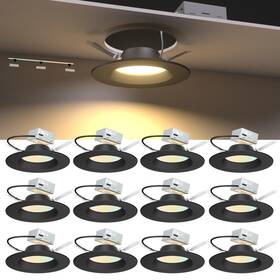 Lrc-07 Lightdot 6 Inch Recessed Lighting 12 Pack Black 12w Dimmable Led Downlight 3cct Selec