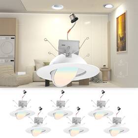 Lrc-11 Lightdot 6 Inch Led Recessed Housing With Trim Gimbal Swivel Can Light Cri 90 3000k