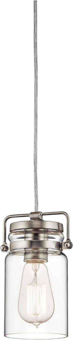 42878ni Lighting Brinley 7.75 Inch Kitchen Pendant In Brushed Nickel Mini Farmhouse With Cle