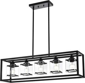45011-5p-bb Lighting 5-light Dining Room Light Fixtures Linear Pendant Kitchen Island