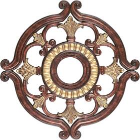 8216-63 Lighting Ceiling Medallion In Verona Bronze With Aged Gold Leaf Accents