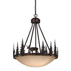 Cf55418bbz Lighting Lodge Semi-flush Fixture Vaxcel Rustic Bryce Country Deer