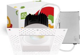 A-cd-ts-4d15ac-wh Lighting Corp Trimless Led Recessed 4 Inch 15w 120v Square Commercial Downlight Can
