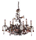 85002 Lighting Cristallo Fiore Collection Rust Elk Chandelier Deep