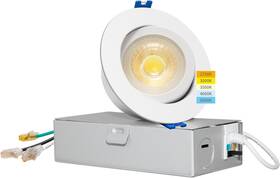 Gd036w-5cct Lighting -gd036w-5cct 3 Inch Led Gimbal Downlight Rotatable Recessed Lights With Junction
