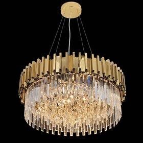 Me85599-l12pn Lighting Modern Crystal Chandelier Led Pendant Lights Fixture With Stainless Ste