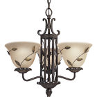 P4022-77 Lighting Single Progress Light Bronze Tier Chandelier Eden 3 Forged