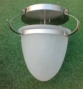 F365-36 Lightolier Forecast Ceiling Light Great For Entry Way Or Foyer Brushed Nickel Frosted Glass