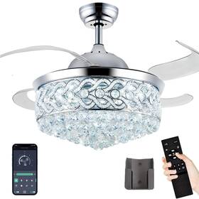 Ly1206701168 Lightree 48 Inch Fandelier Ceiling Fan With Lights Crystal Fandaliers