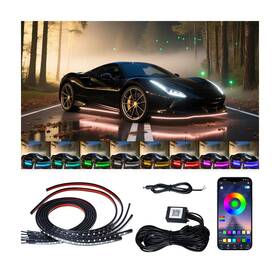 Ul-2606s Ligrel Underglow Led Lights For Cars - 6pcs Rgb Neon Light Kit With 360 Leds Blueto