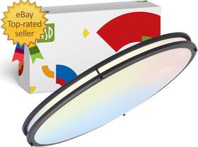 A-lfmov-m32d45c-b Ligting Corp Led 32 Inch Oval Flush Mount Light Fixture 45w 3750lm 3000k-5000k 100-277v 3