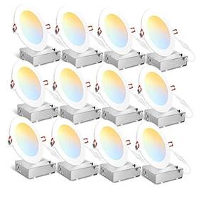 5cct Linkind Technology Co. Ltd 850027221205 Ultra-thin Led Recessed Lighting 6 Inch 12 Pack Slim Junction