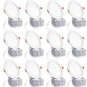 Linluxstar 707091206471 12 Pack 6 Inch Ultra-thin Led Recessed Ceiling Light With Junction