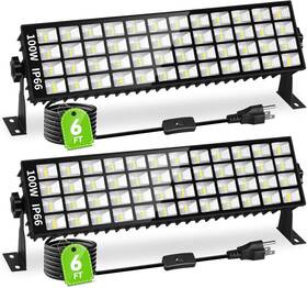 100w Linstaine 313099563562 2 Pack Led Shop Lights 11000lm Plug In Garage Light With 6ft Power Cord I