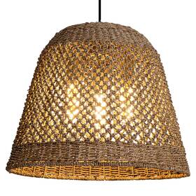 Lb-016 Lislibe Large Rattan Pendant Light 18.5 Inch 3-light Handmade Breakfast Nook