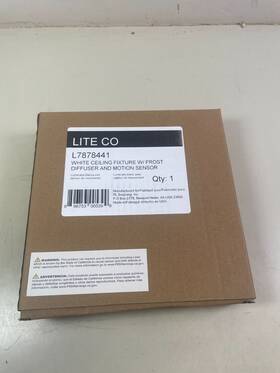 Fd384-le900w-wfm Liteco White Ceiling Fixture With Frost Diffuser And Motion Sensor