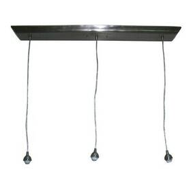 0241388 Litex Industries 3-light Pendant Nickel Portfolio Shiny Metal Silver Hanging Lamp 3ft Kitchen Bar