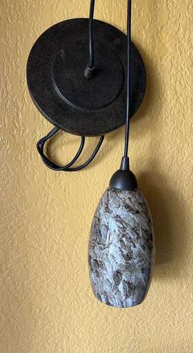 Mpa-1jbz Litex Art Glass Brown Marbled Hanging Ceiling .litex Pendant Light Lamp 2012 120v/60h