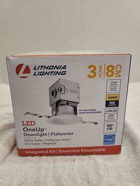Lithonia 191723523126 10 Lights Lighting Oneup 3 Inch White Baffle Integrated Led Recessed Light