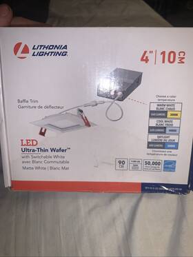 Lithonia Lighting 191848267356 4 Inch Wafer Square Baffle White Selectable New Construction/remodel Integrated