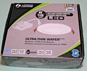 261ln1 Lithonia Lighting Recessed Downlight Ultra Thin 6 Inch Led 1210 Lumens Pot Ceiling Open Box