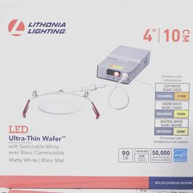 Lithonia Lighting 264t2l 4 New Recessed Wafer Downlights With Ultra Thin Round Trim White