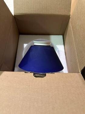 Lithonia Lighting 784231427798 Brushed Nickel And Cobalt Blue Cone Glass Pendant