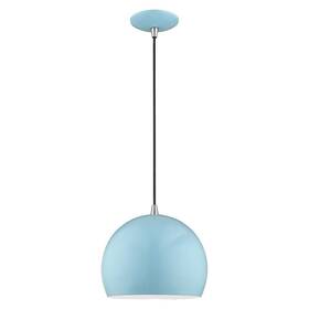 41181-74 Livex Lighting Metal Shade - 10 Inch One Light Mini Pendant Blue