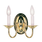 4152-02 Livex 2 Polished Home Sconce Light Sale Brass Wall Fixture Basics Lamp